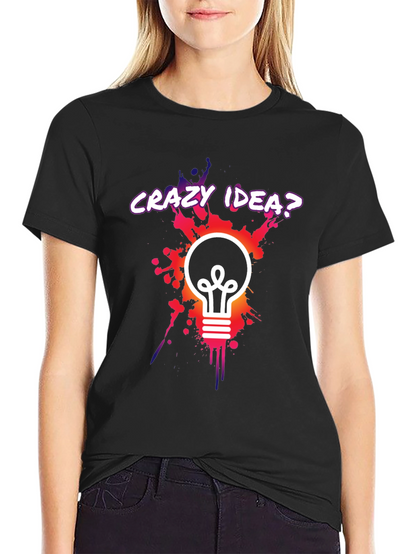 Crazy Idea Light Bulb Graphic T-Shirt