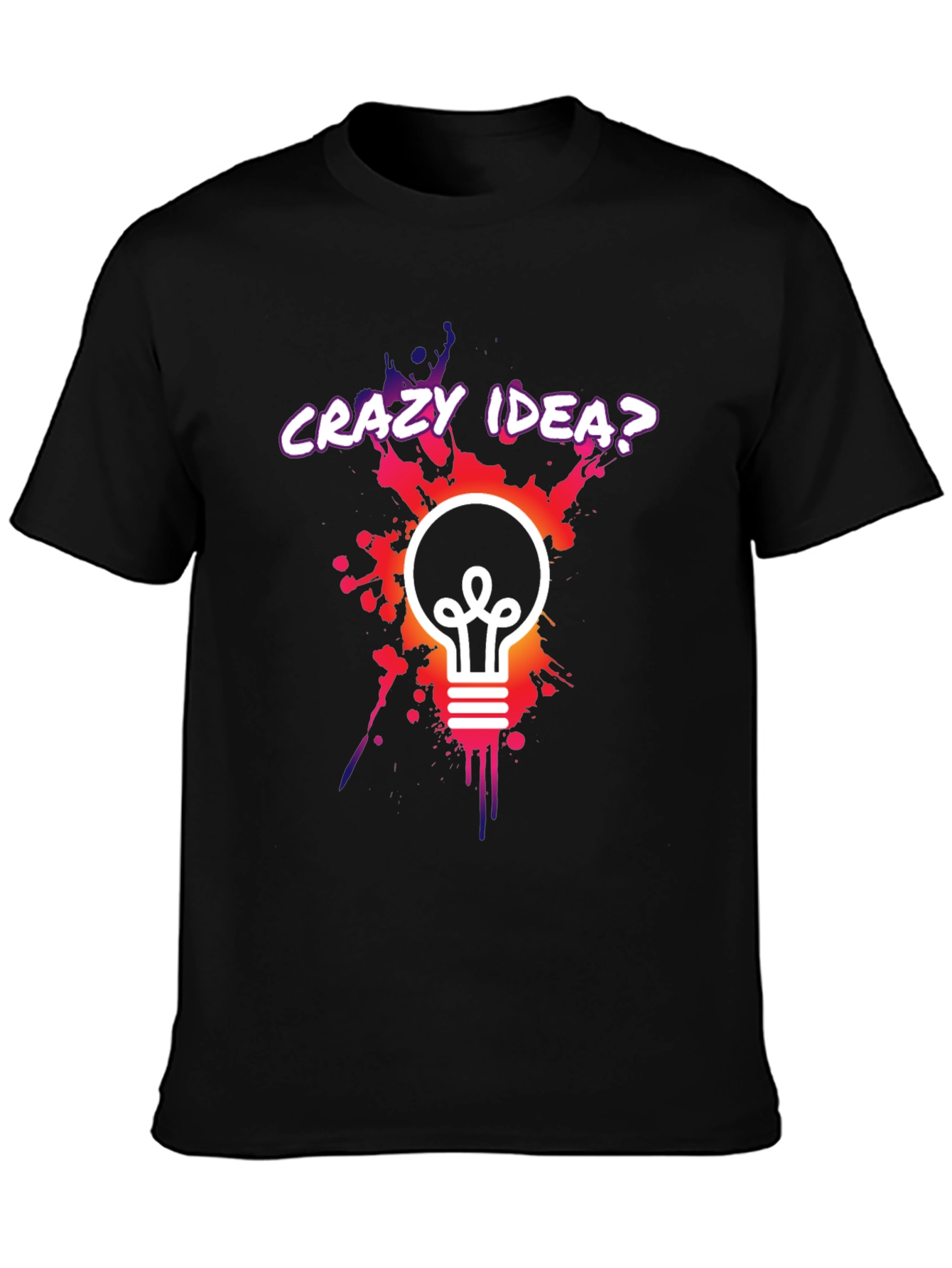Crazy Idea Light Bulb Graphic T-Shirt