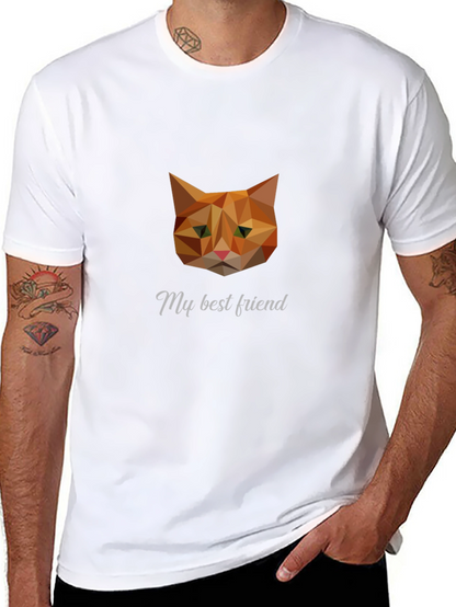 Geometric Cat Graphic Tee - My Best Friend