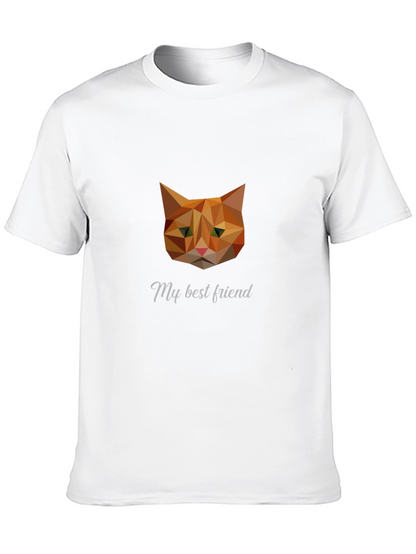 Geometric Cat Graphic Tee - My Best Friend