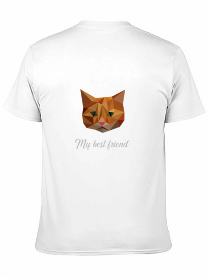 Geometric Cat Graphic Tee - My Best Friend