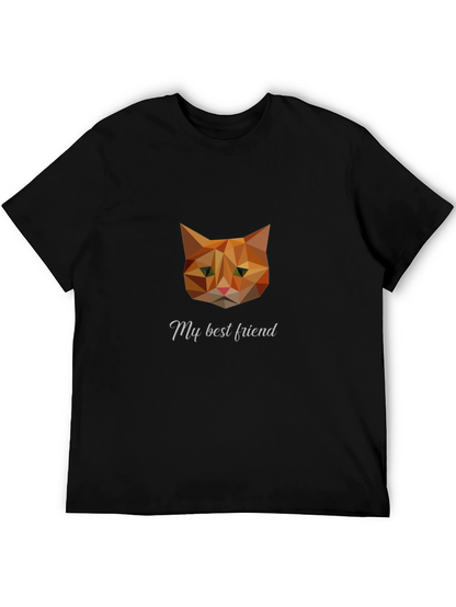 Geometric Cat Graphic Tee - My Best Friend