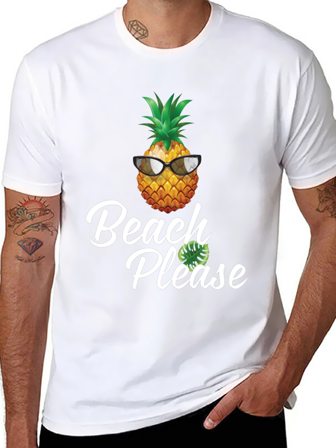 Beach Please Pineapple Graphic T-Shirt