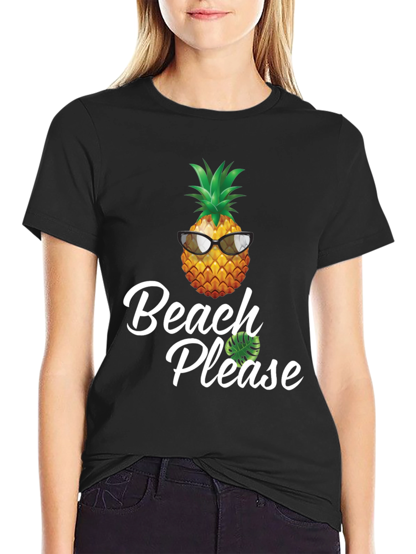Beach Please Pineapple Graphic T-Shirt