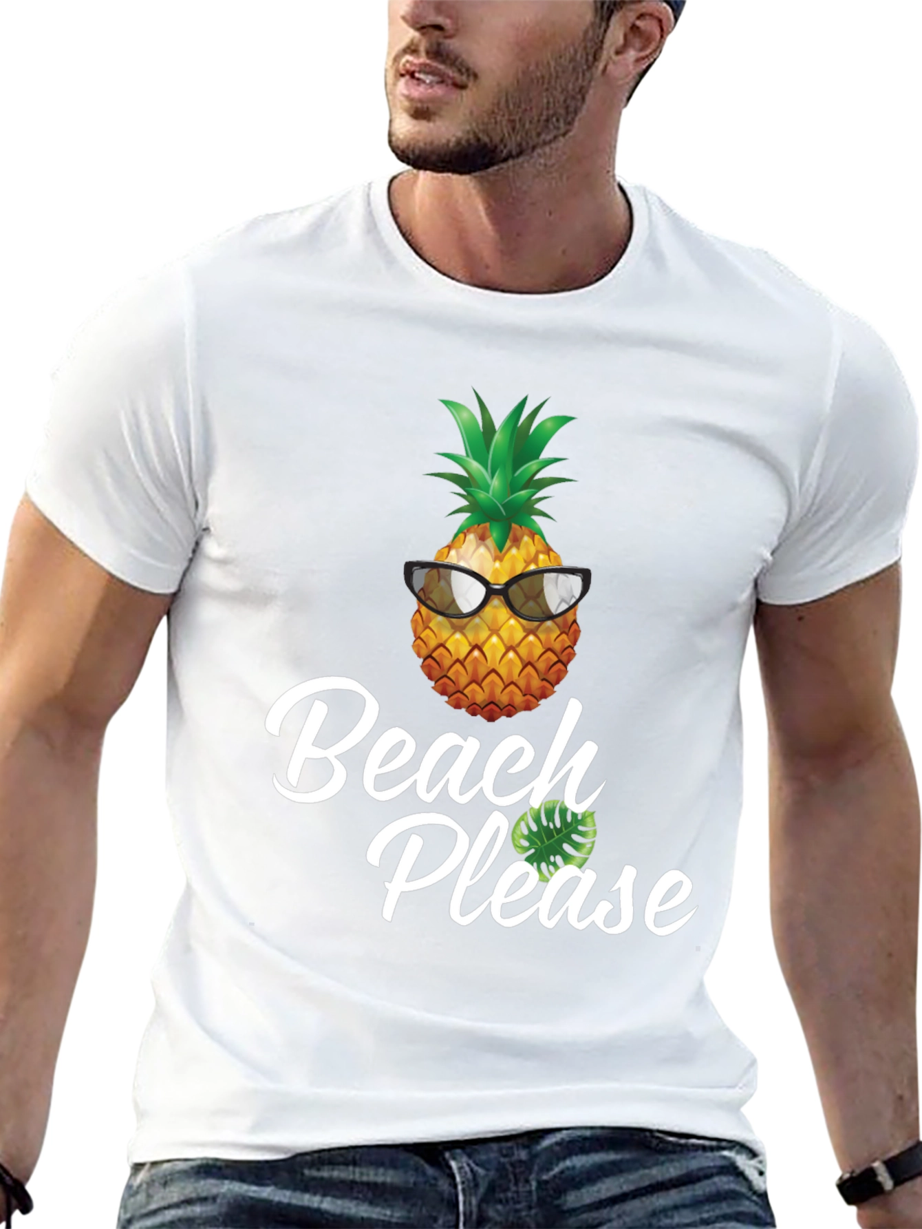 Beach Please Pineapple Graphic T-Shirt