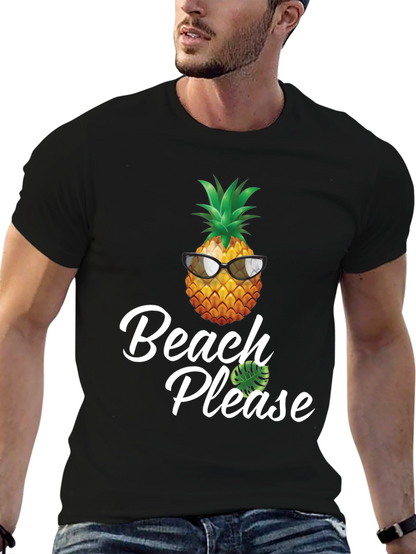Beach Please Pineapple Graphic T-Shirt