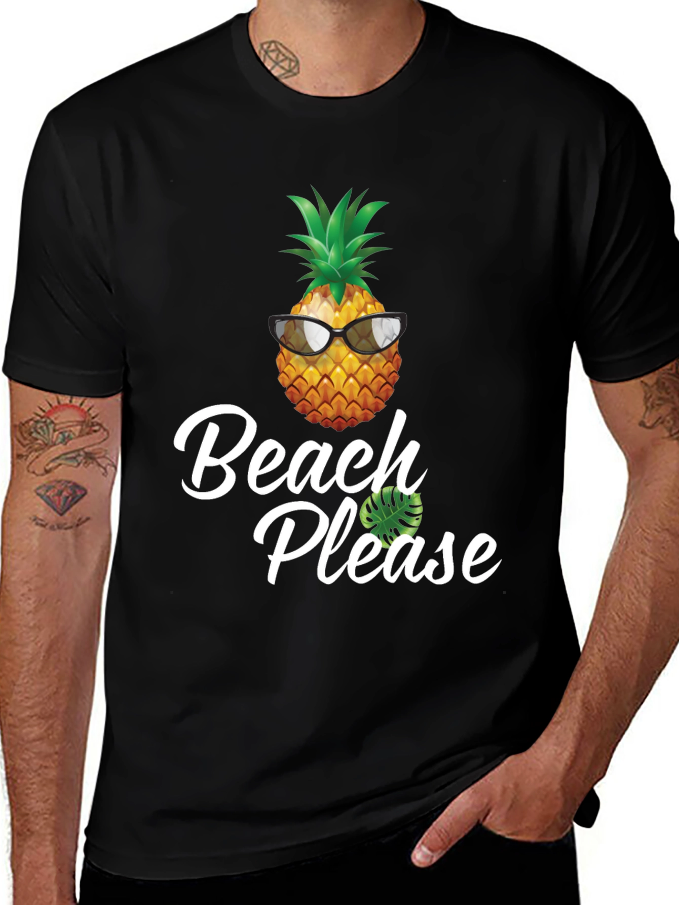 Beach Please Pineapple Graphic T-Shirt