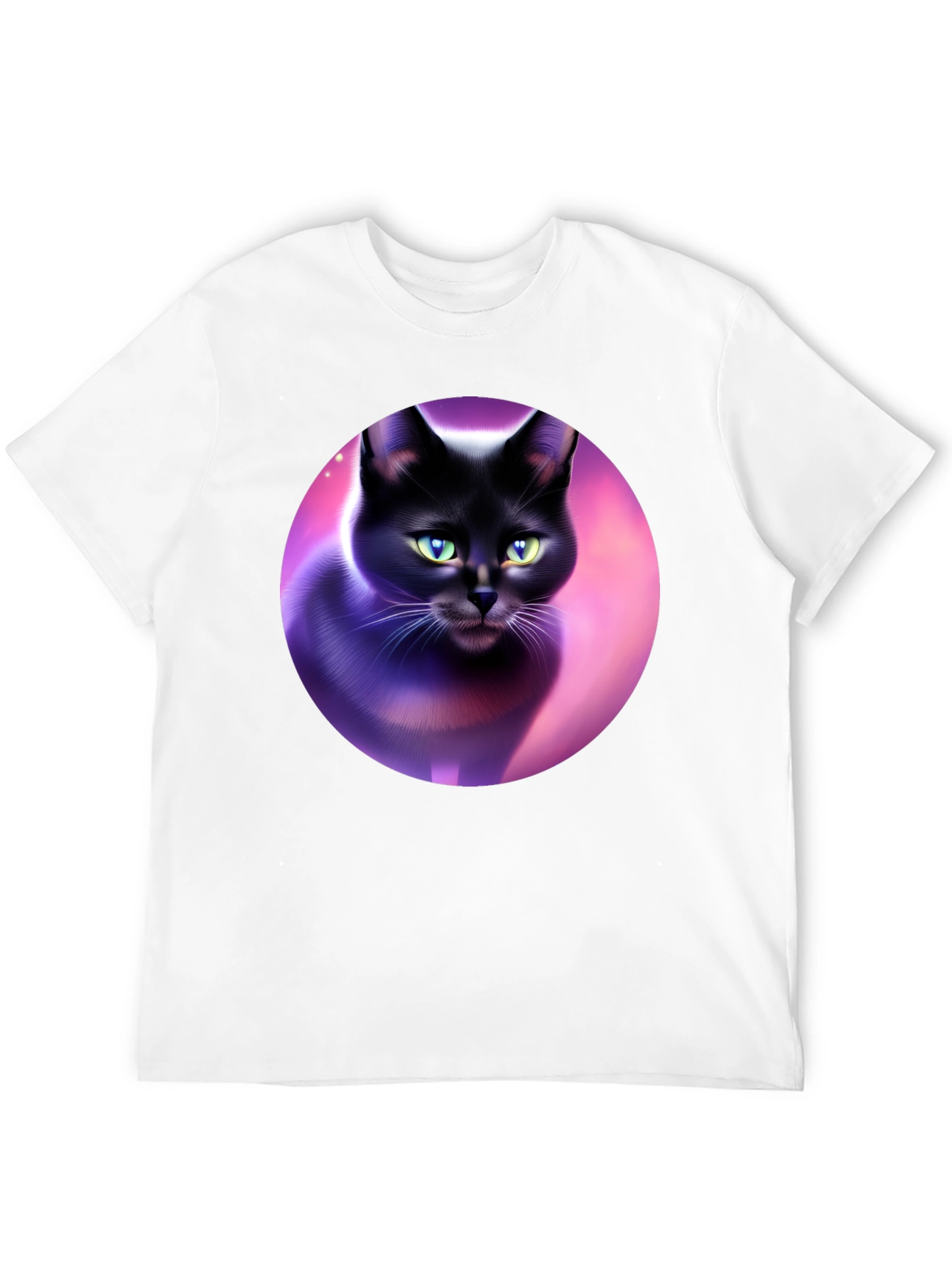 Black Cat Graphic Tee - Artistic Design