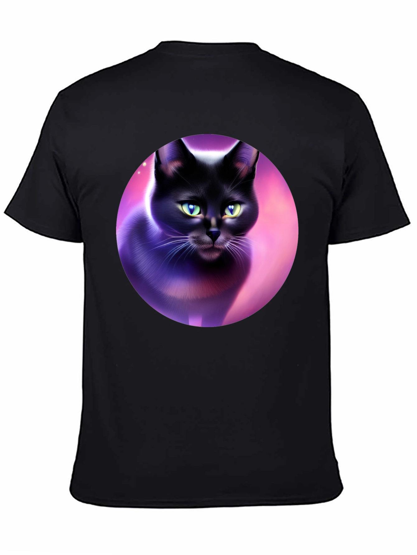 Black Cat Graphic Tee - Artistic Design