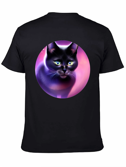 Black Cat Graphic Tee - Artistic Design