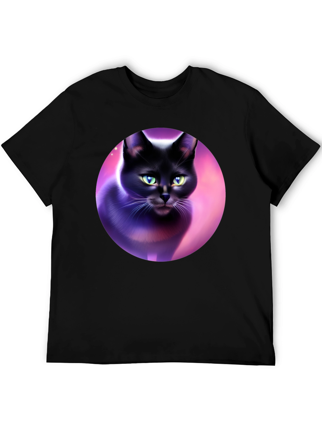 Black Cat Graphic Tee - Artistic Design