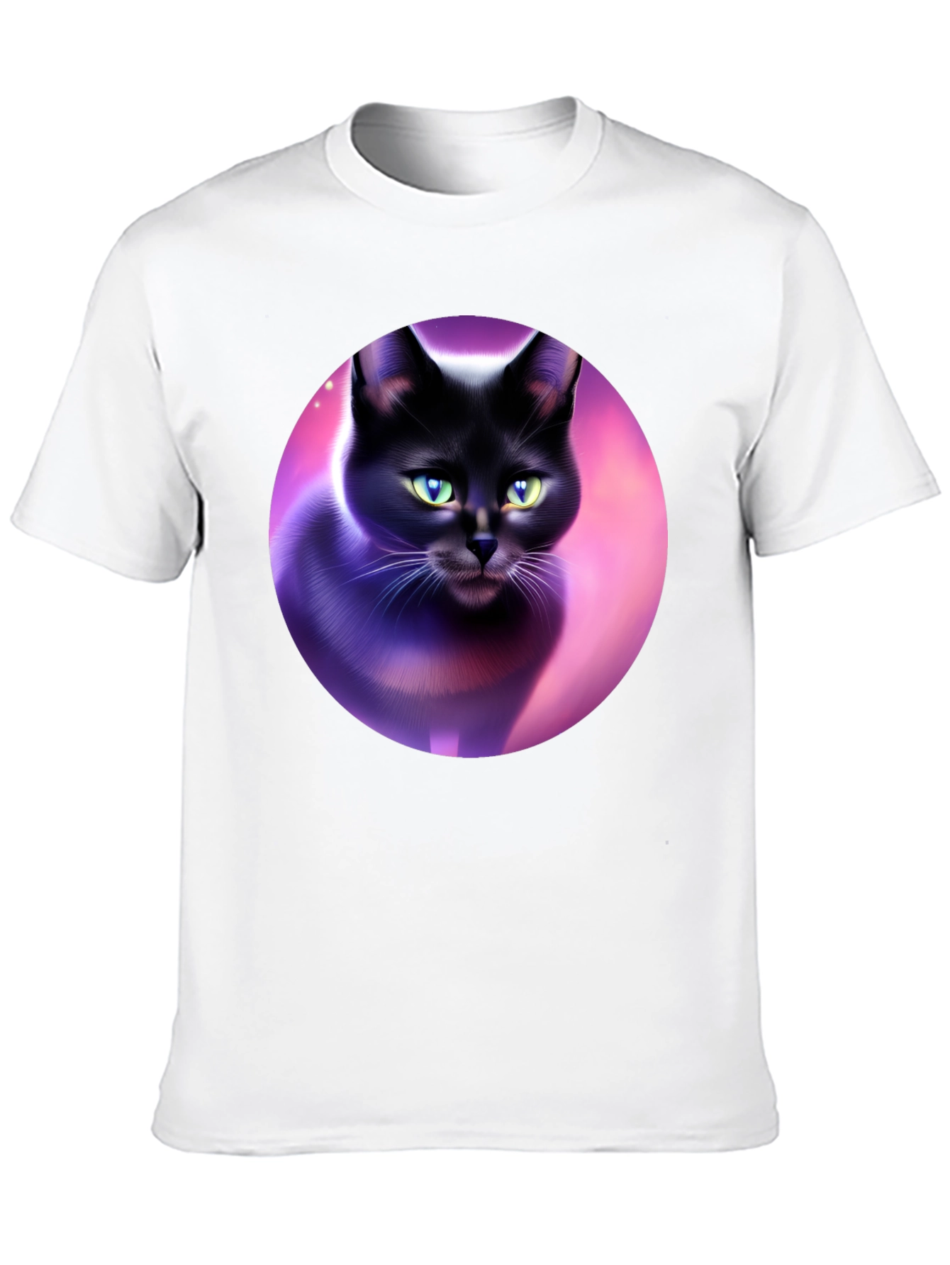 Black Cat Graphic Tee - Artistic Design