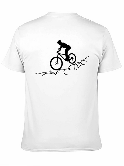Mountain Biker Silhouette Black T-Shirt