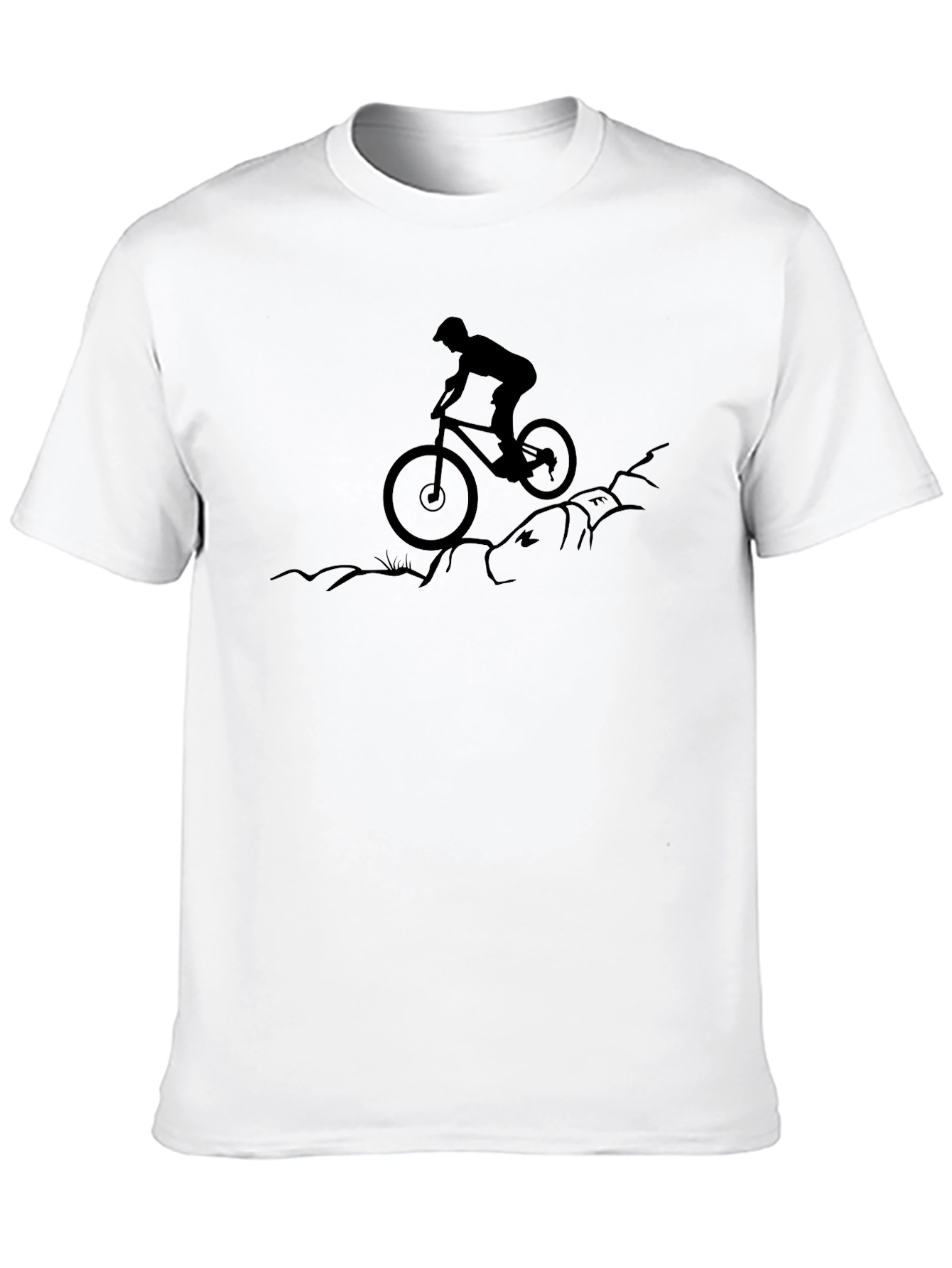 Mountain Biker Silhouette Black T-Shirt