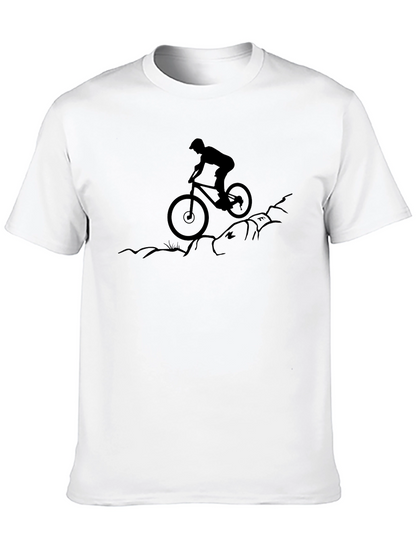 Mountain Biker Silhouette Black T-Shirt