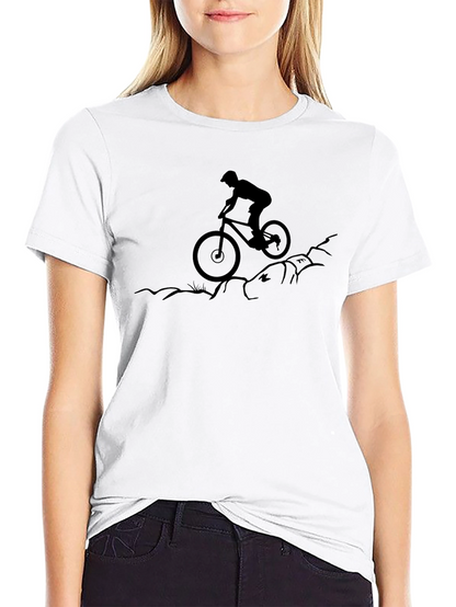 Mountain Biker Silhouette Black T-Shirt