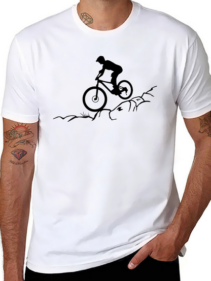 Mountain Biker Silhouette Black T-Shirt