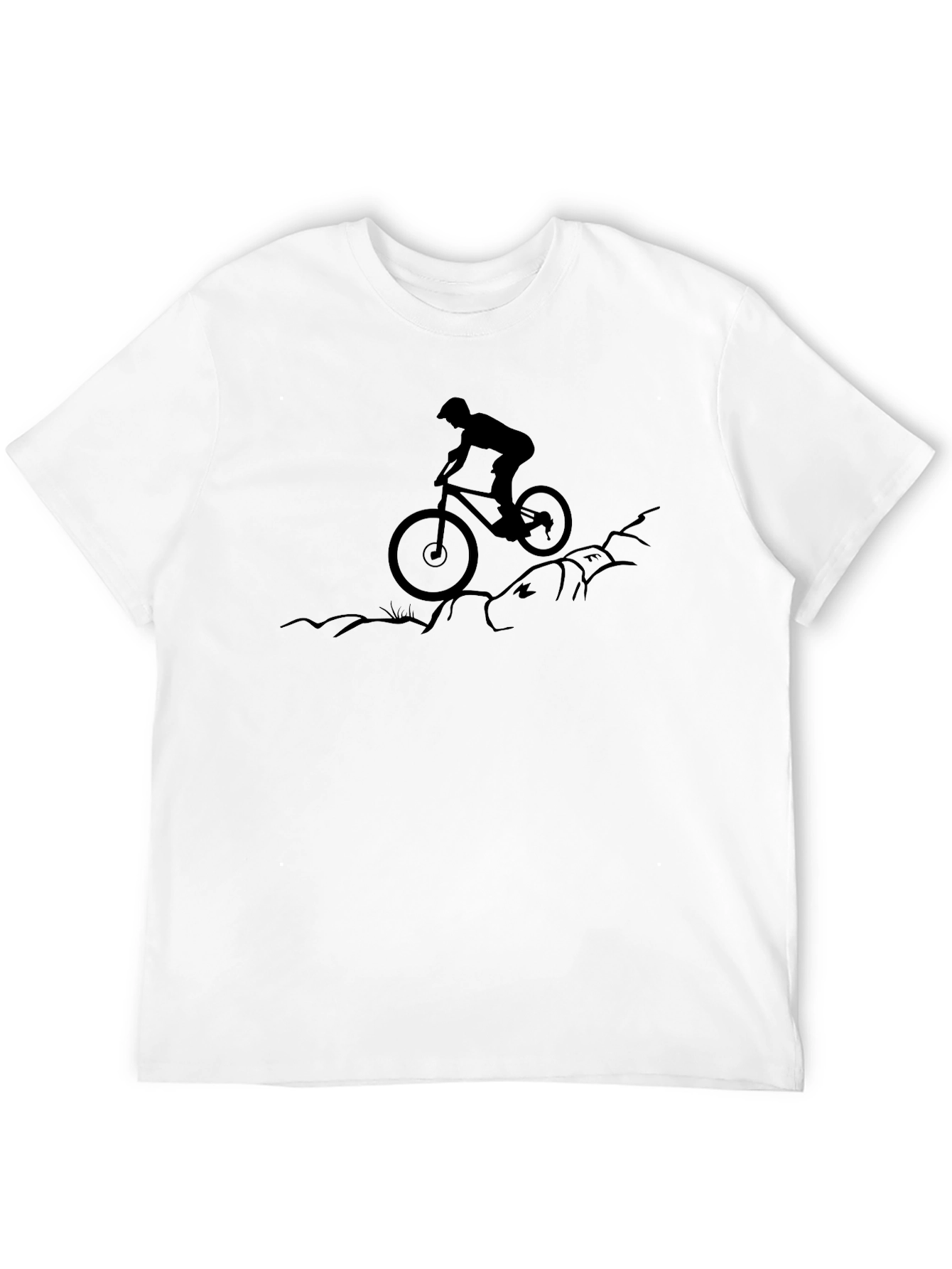 Mountain Biker Silhouette Black T-Shirt