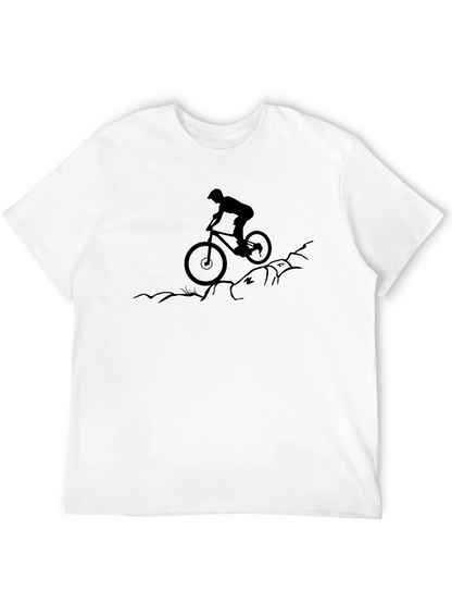 Mountain Biker Silhouette Black T-Shirt