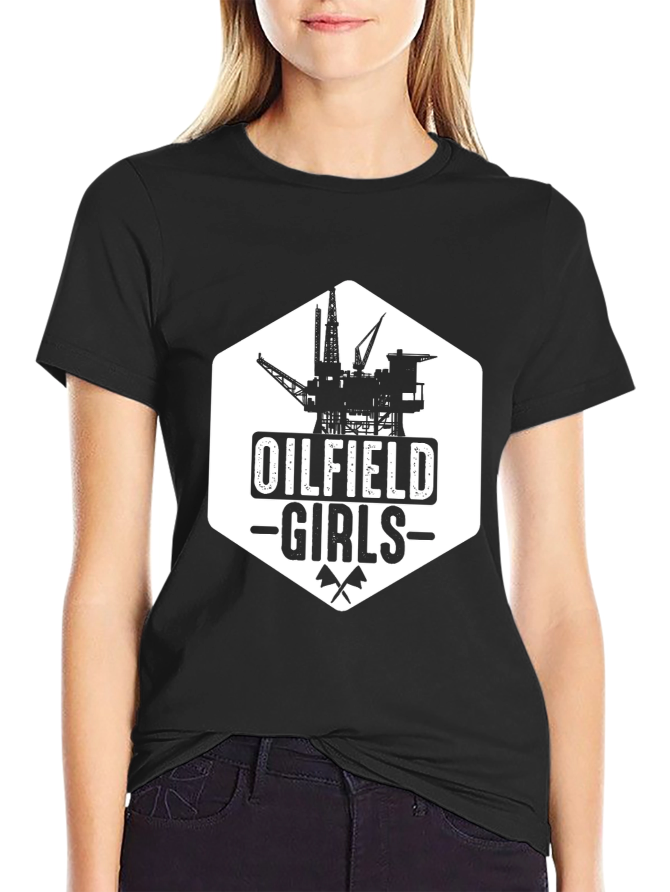 Oilfield Girls Black Graphic T-Shirt