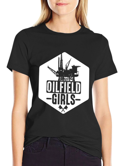 Oilfield Girls Black Graphic T-Shirt