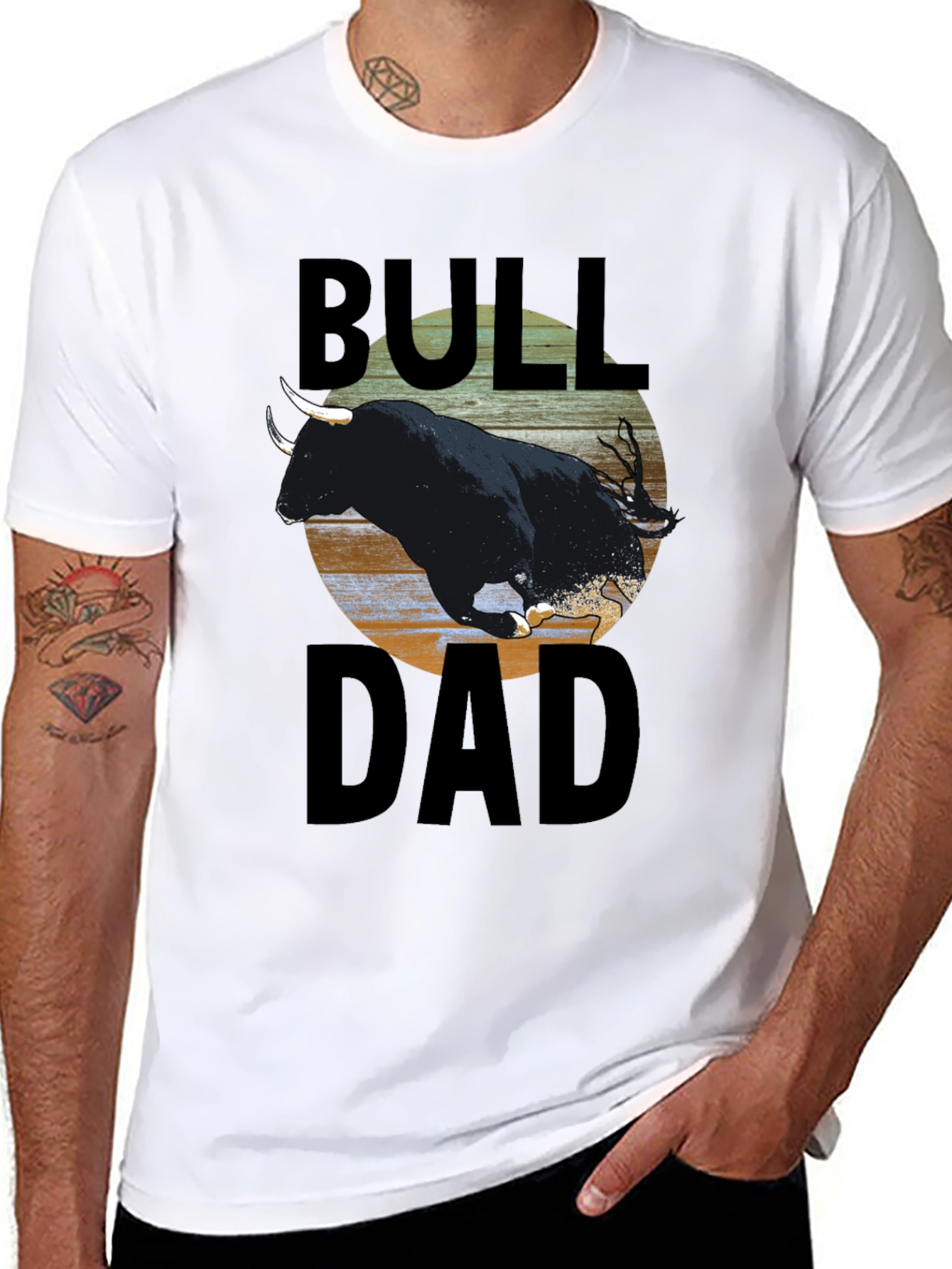Bull Dad T-Shirt - Black