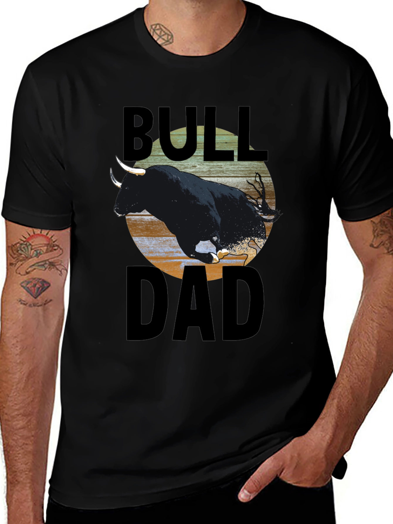 Bull Dad T-Shirt - Black