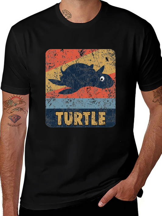 Retro Turtle Graphic T-Shirt - Vintage Style Tee