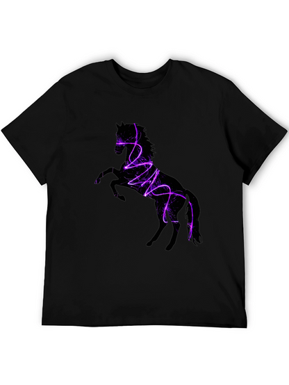 Electric Horse Graphic Tee - Stylish Black T-Shirt