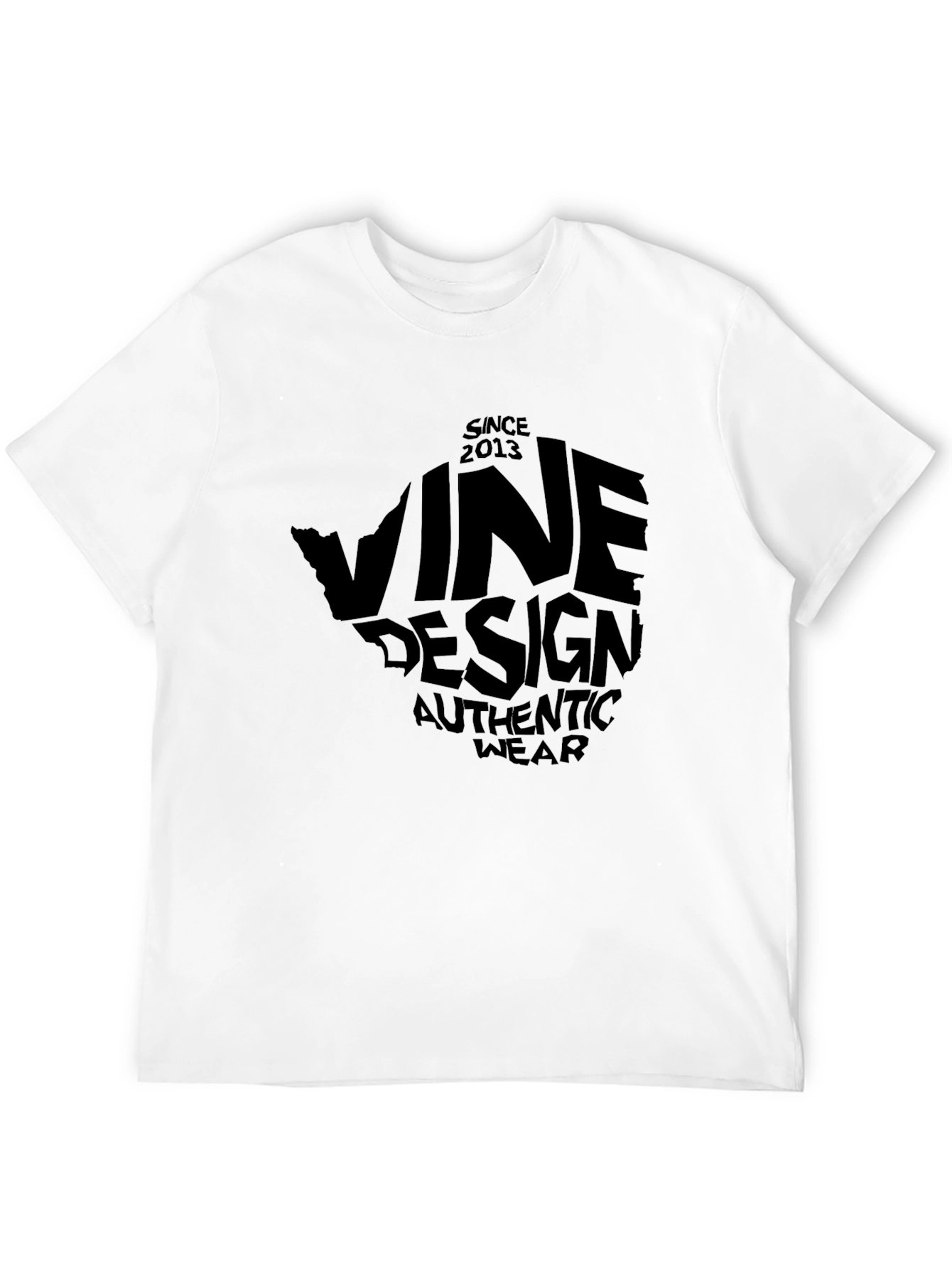 Vine Design Authentic Wear T-Shirt - Black
