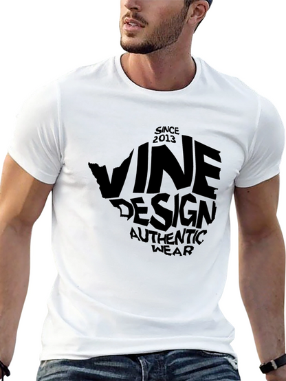 Vine Design Authentic Wear T-Shirt - Black