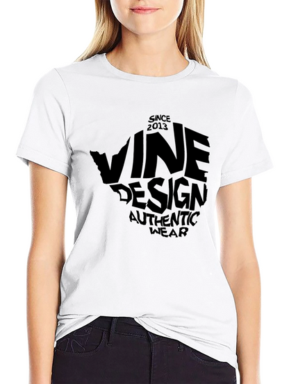 Vine Design Authentic Wear T-Shirt - Black