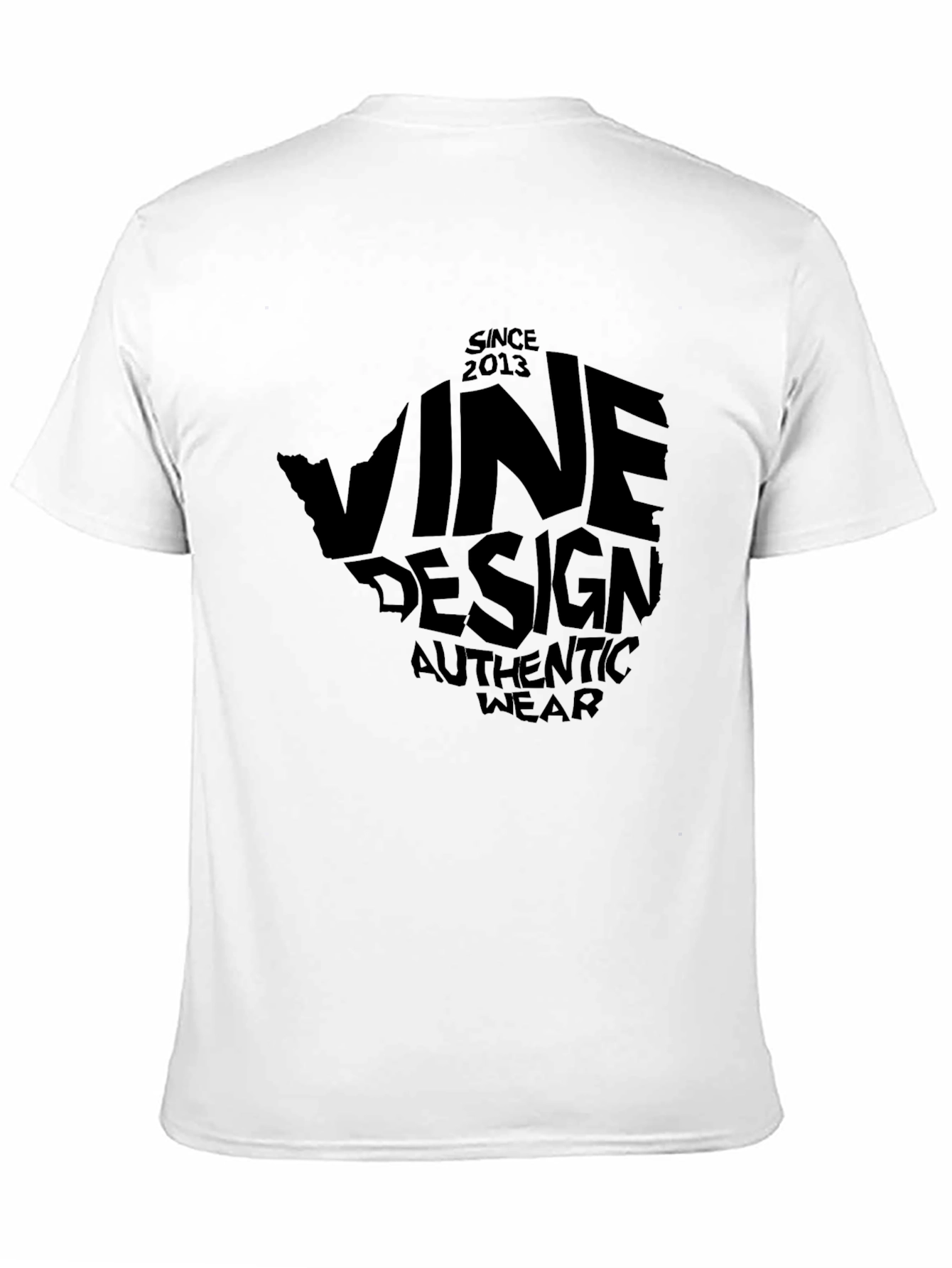 Vine Design Authentic Wear T-Shirt - Black