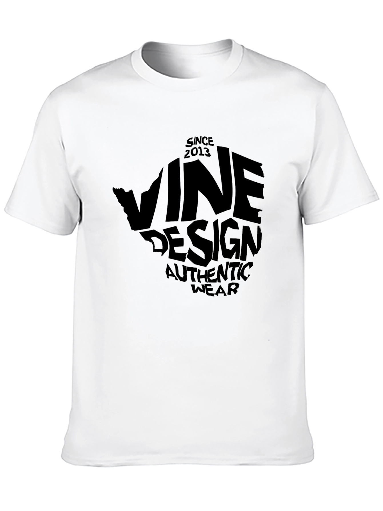 Vine Design Authentic Wear T-Shirt - Black