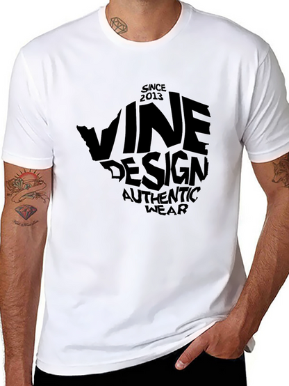 Vine Design Authentic Wear T-Shirt - Black