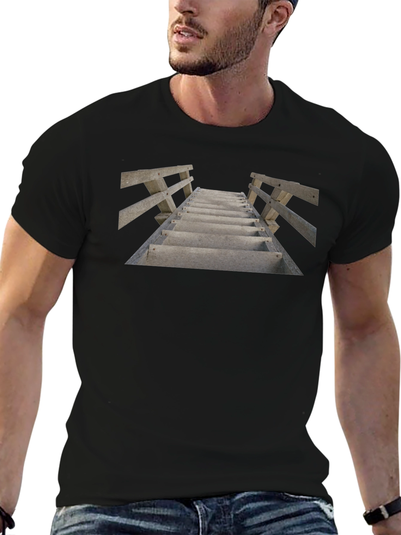 Stairway to Unknown T-Shirt - Black Cotton Tee