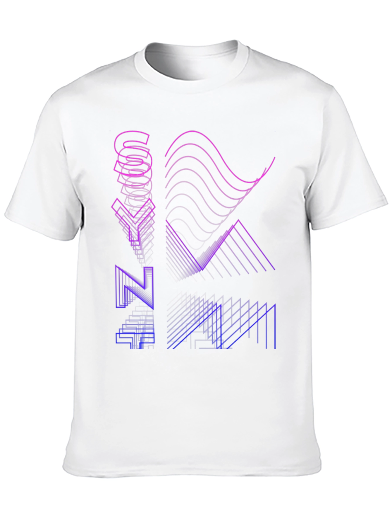 Synthwave Style Black T-Shirt with Geometric Graphic
