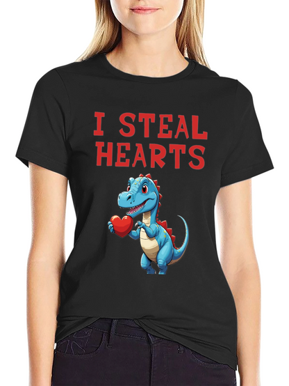 I Steal Hearts Dinosaur Valentines Day T-Shirt