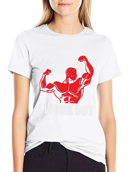 I Work Out Graphic Tee - Black