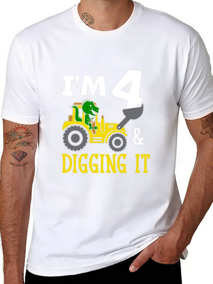 Im 4 & Digging It Toddler Birthday Shirt