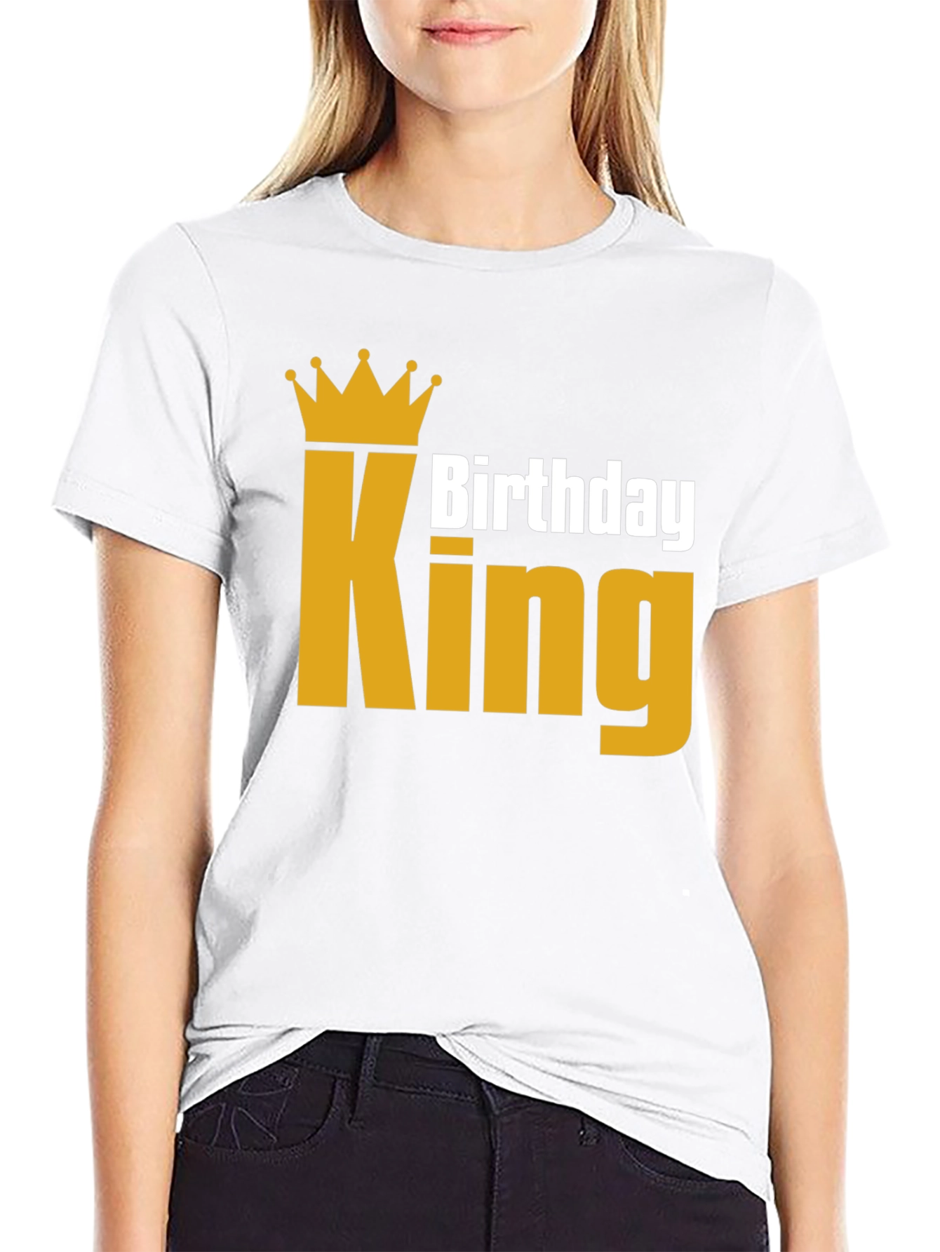 Birthday King T-Shirt - Golden Crown