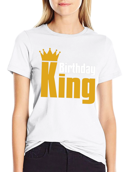 Birthday King T-Shirt - Golden Crown