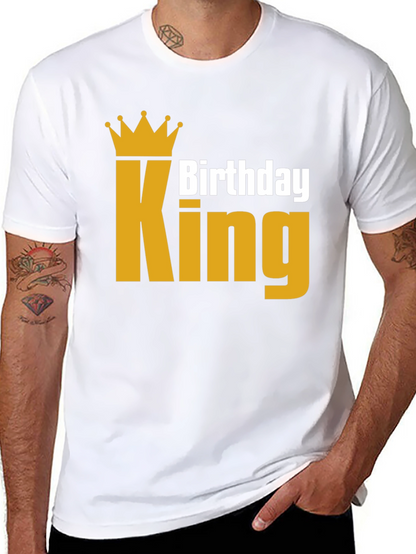 Birthday King T-Shirt - Golden Crown