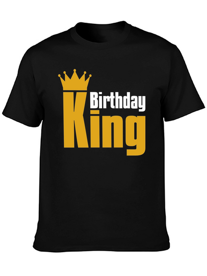 Birthday King T-Shirt - Golden Crown