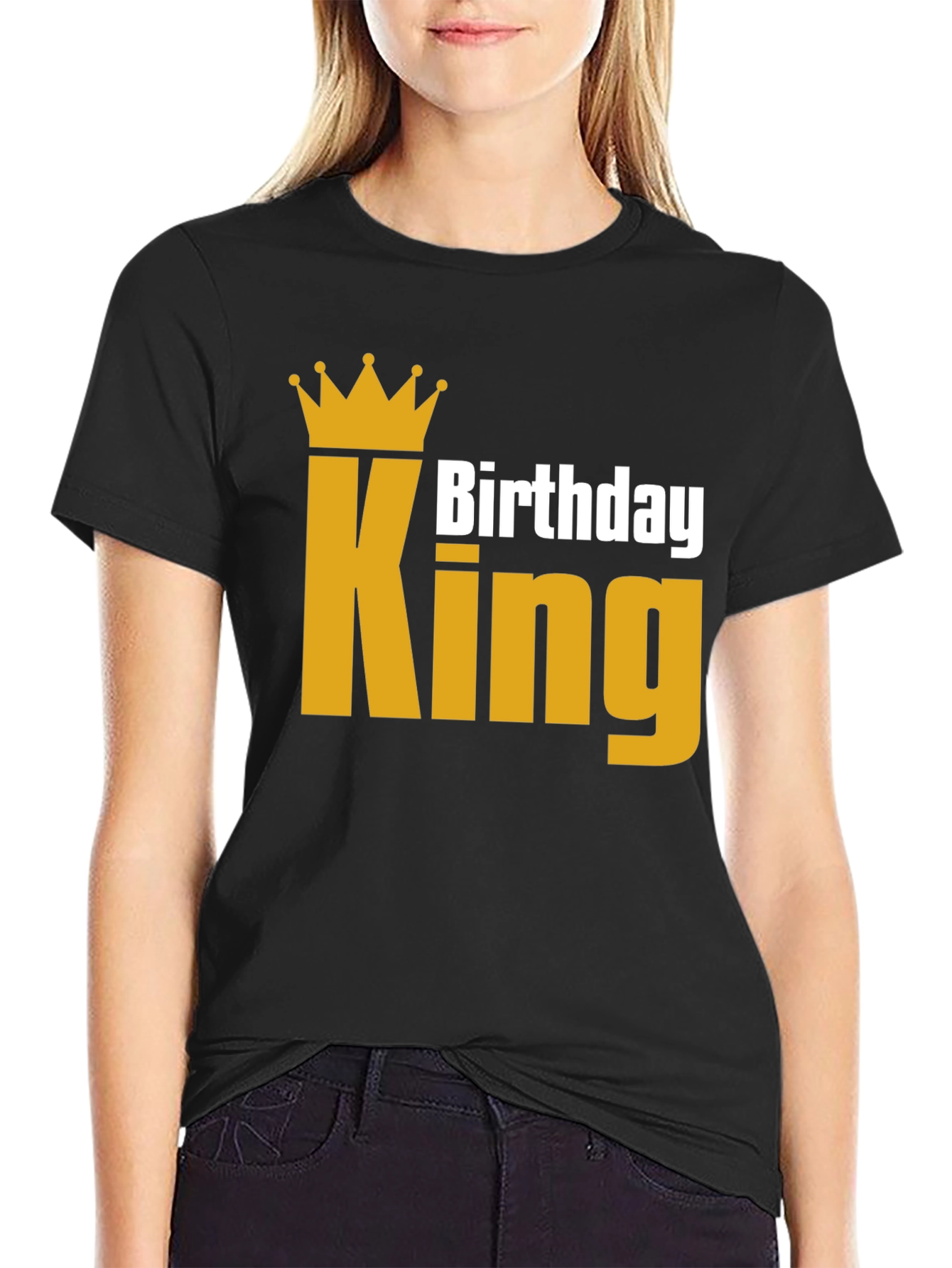 Birthday King T-Shirt - Golden Crown