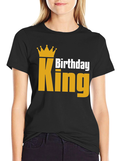 Birthday King T-Shirt - Golden Crown
