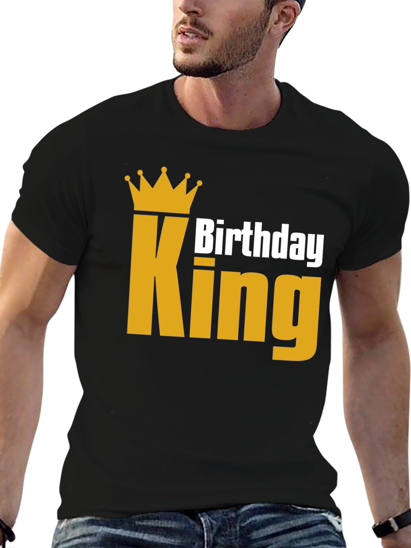 Birthday King T-Shirt - Golden Crown