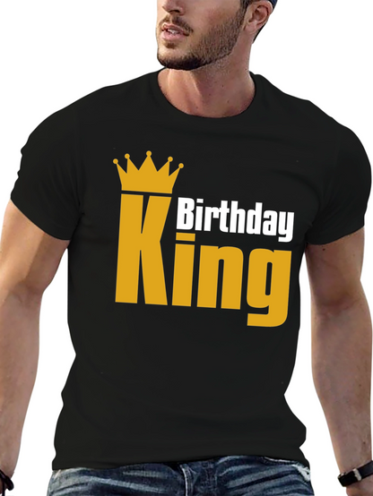 Birthday King T-Shirt - Golden Crown