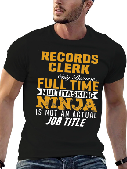 Records Clerk Multitasking Ninja T-Shirt