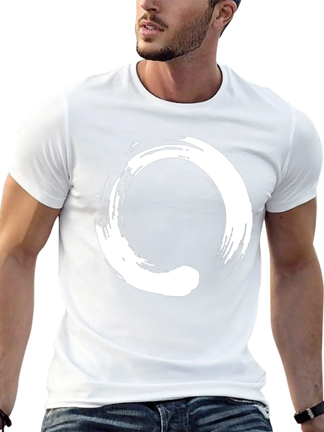 Zen Circle Black T-Shirt - Enso Symbol